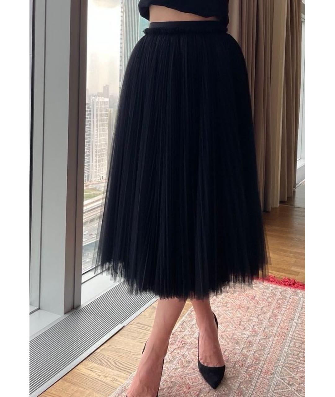DOLCE&GABBANA Черная полиамидовая юбка макси, фото 5
