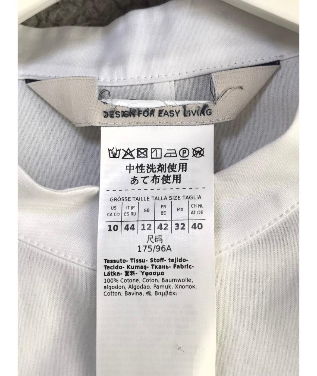 'S MAX MARA Белая хлопковая рубашка, фото 5