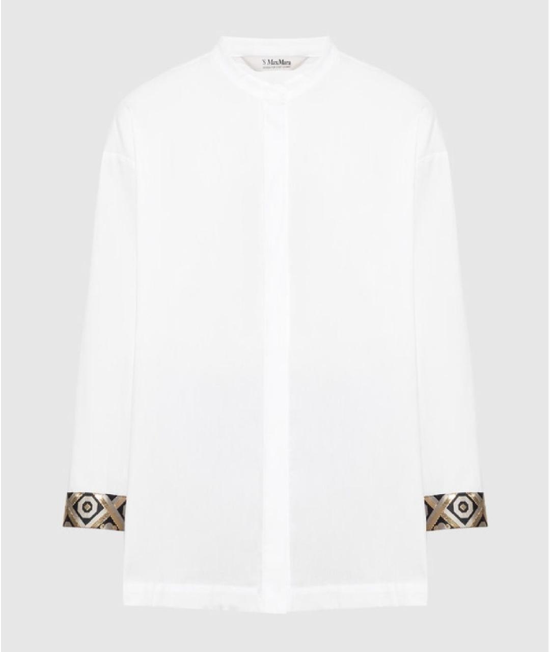 'S MAX MARA Белая хлопковая рубашка, фото 10