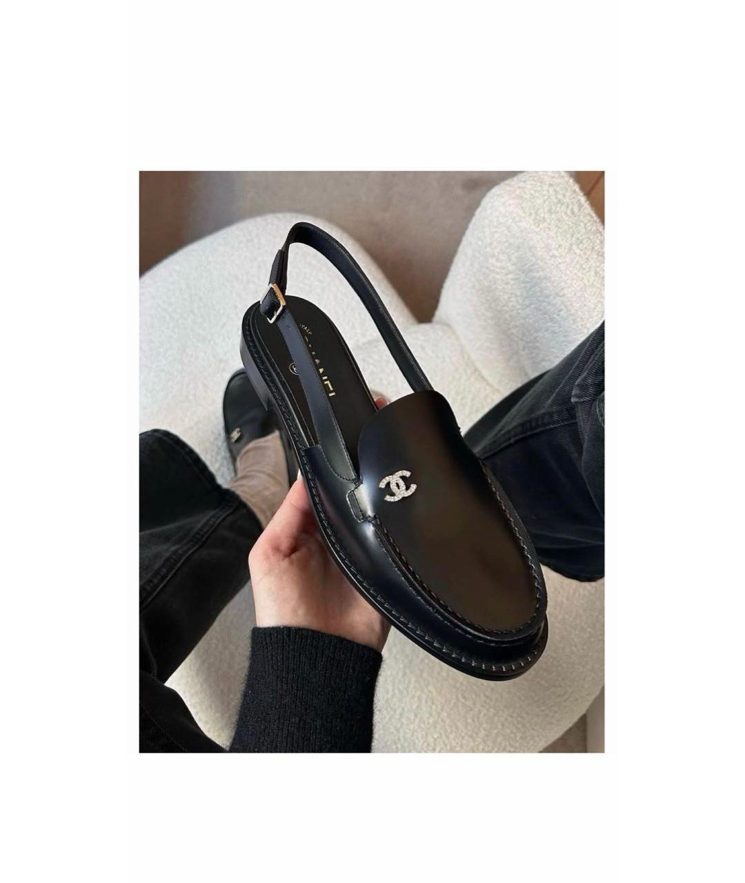 CHANEL Черные кожаные лоферы, фото 3