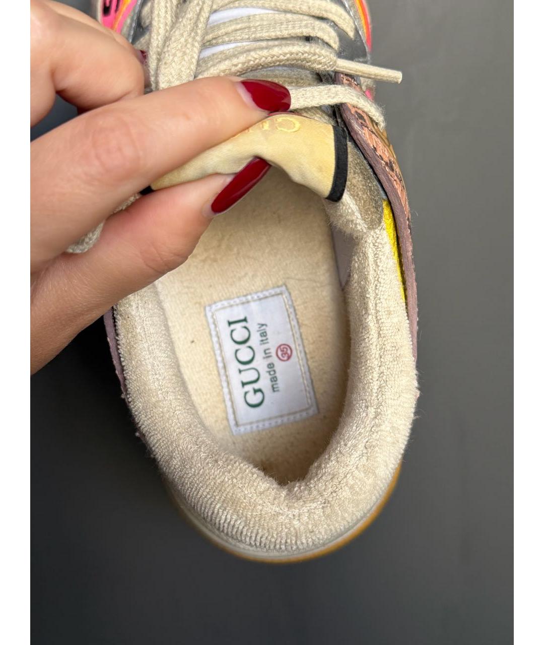 GUCCI Мульти кожаные кроссовки, фото 6