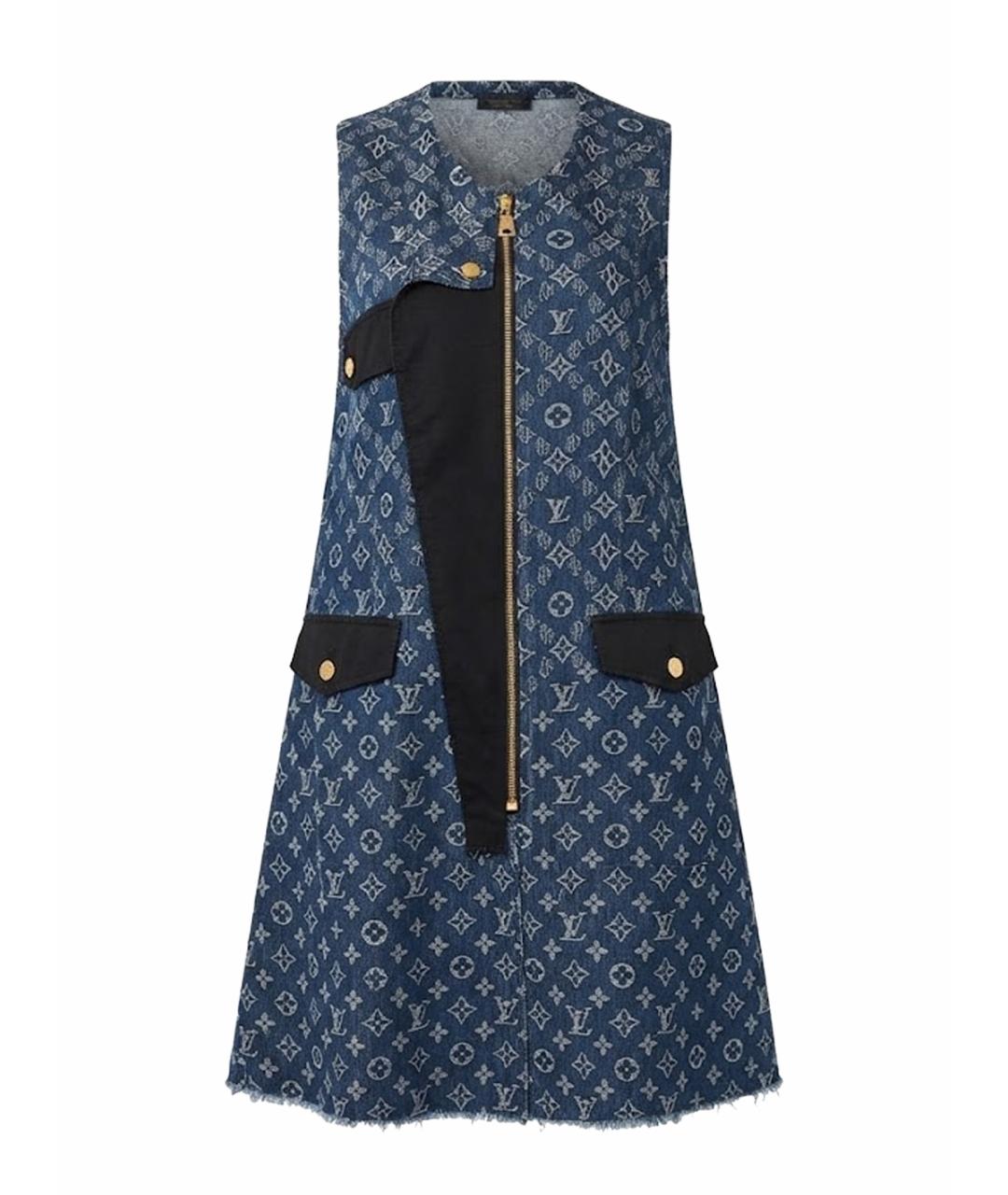 LOUIS VUITTON Синее шелковое повседневное платье, фото 1