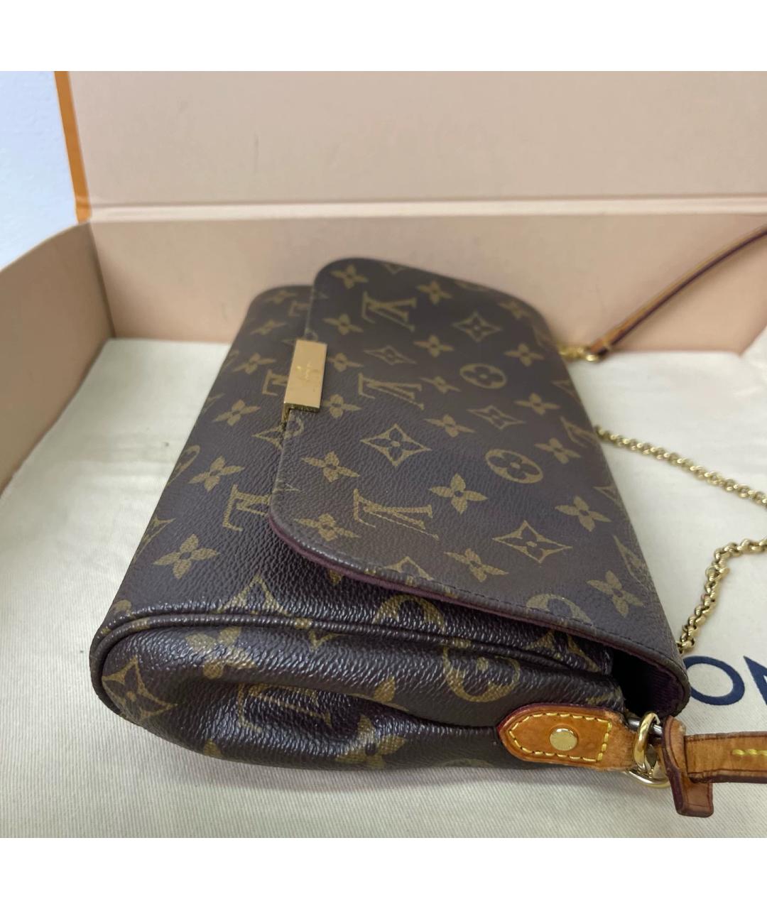 LOUIS VUITTON Коричневая кожаная сумка через плечо, фото 6