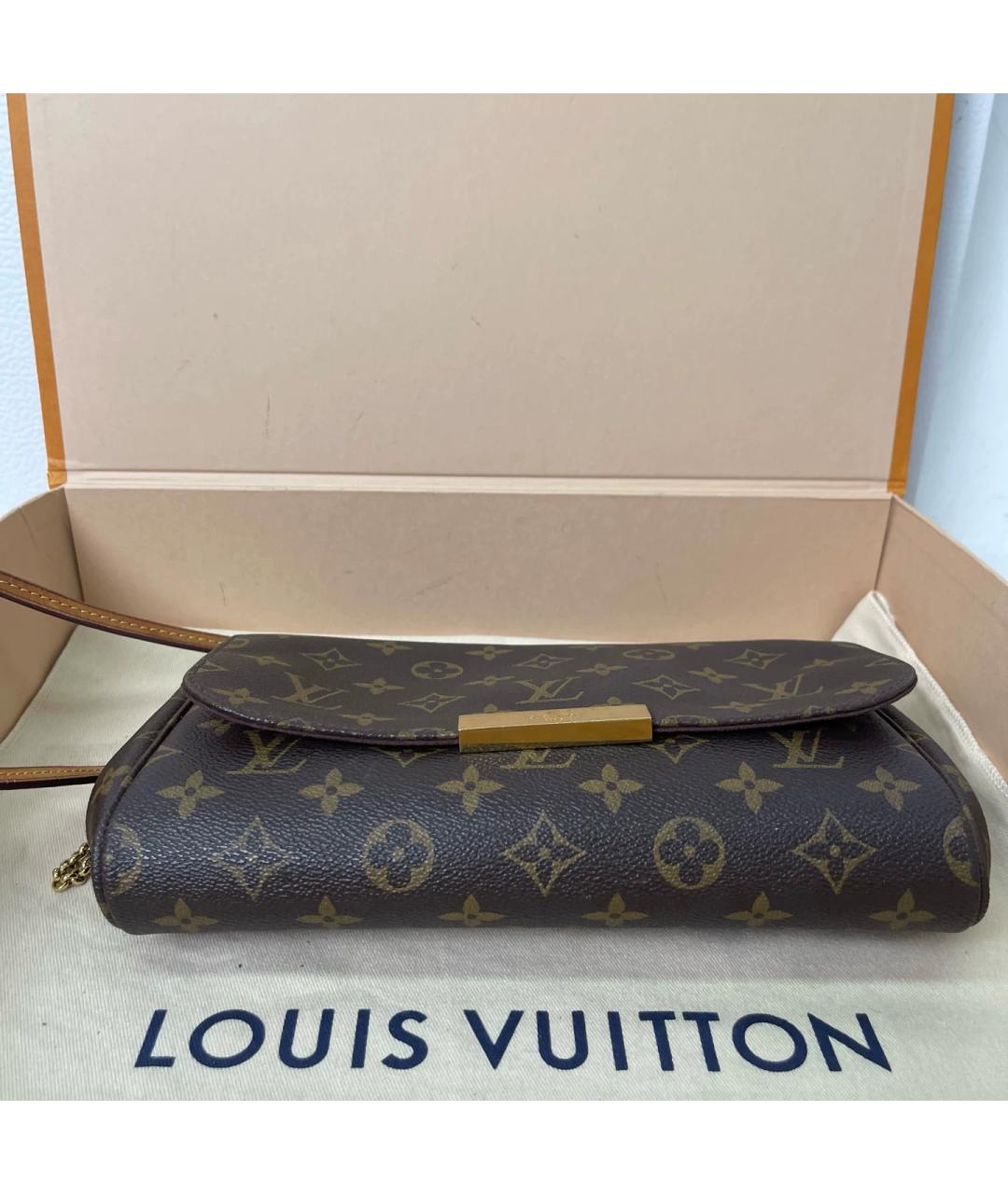LOUIS VUITTON Коричневая кожаная сумка через плечо, фото 5