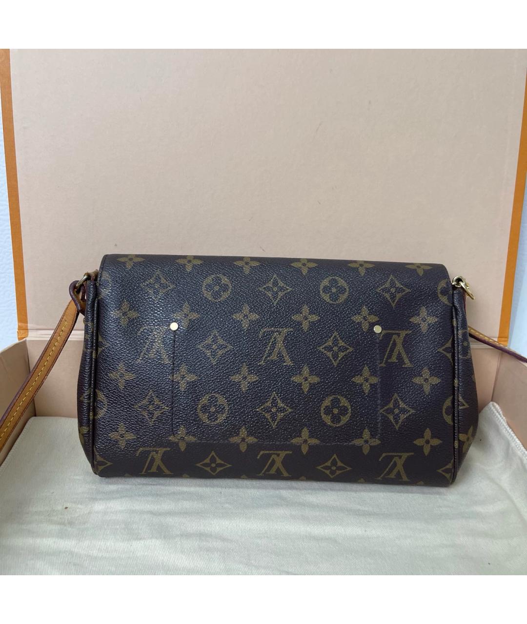 LOUIS VUITTON Коричневая кожаная сумка через плечо, фото 3