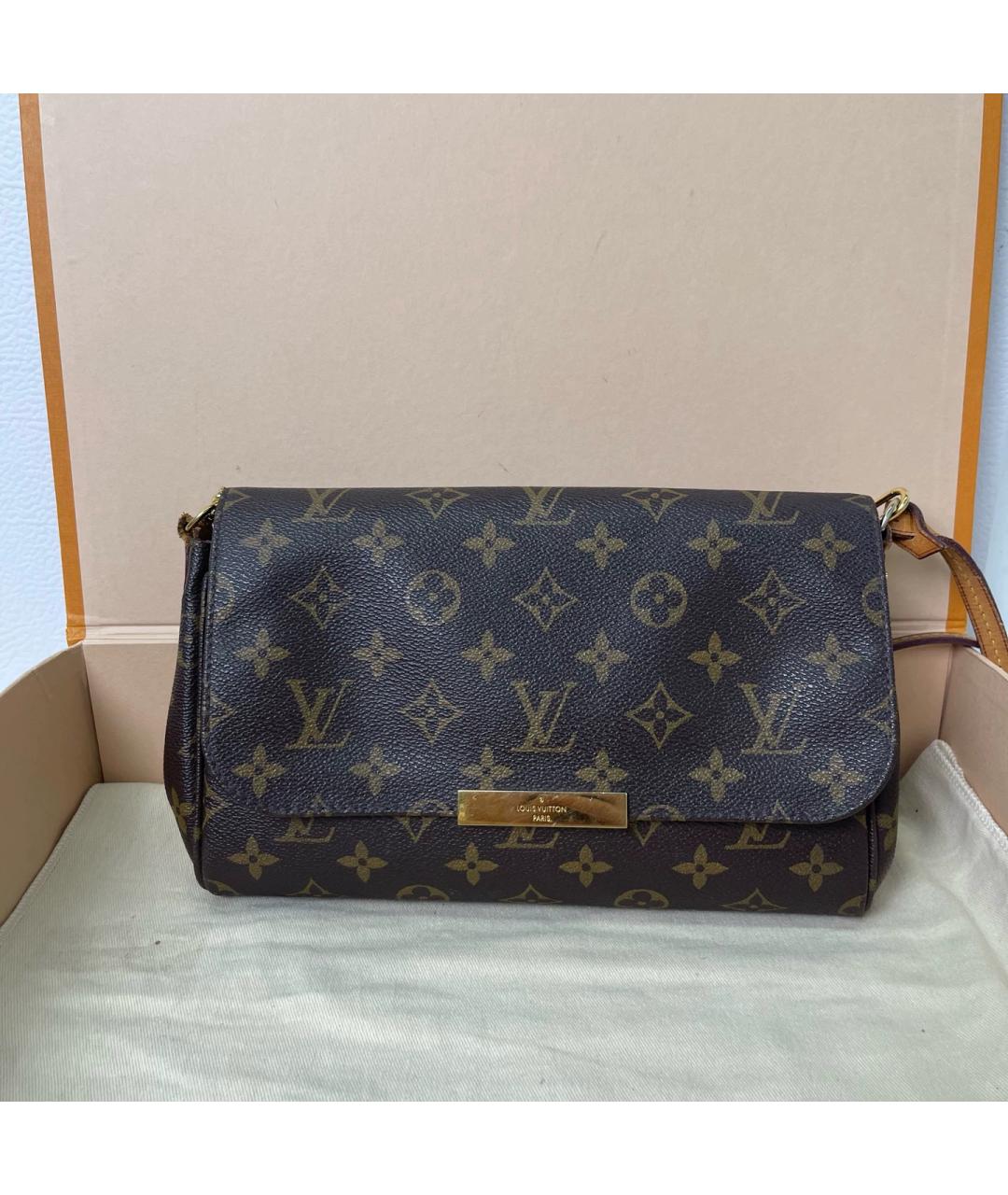 LOUIS VUITTON Коричневая кожаная сумка через плечо, фото 2