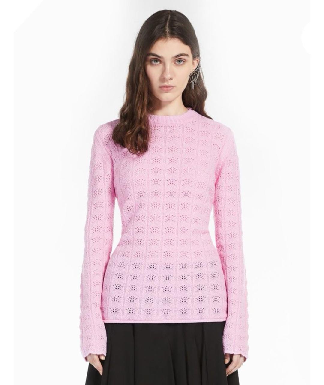 SPORTMAX Розовый шерстяной джемпер / свитер, фото 3