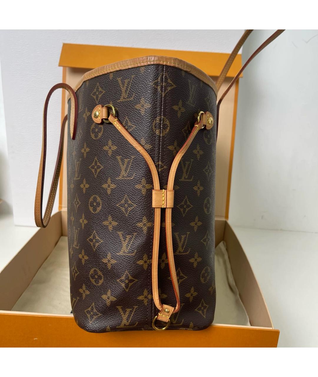 LOUIS VUITTON Коричневая сумка тоут из канвы, фото 3