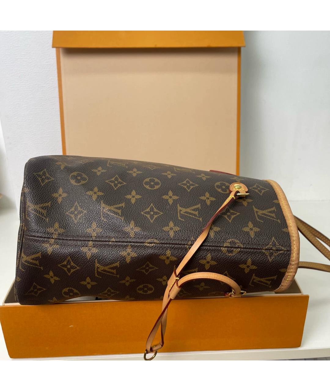 LOUIS VUITTON Коричневая сумка тоут из канвы, фото 5
