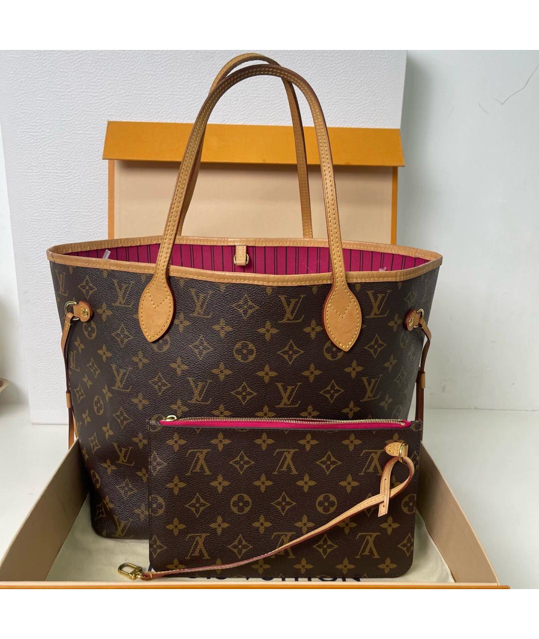 LOUIS VUITTON Коричневая сумка тоут из канвы, фото 9