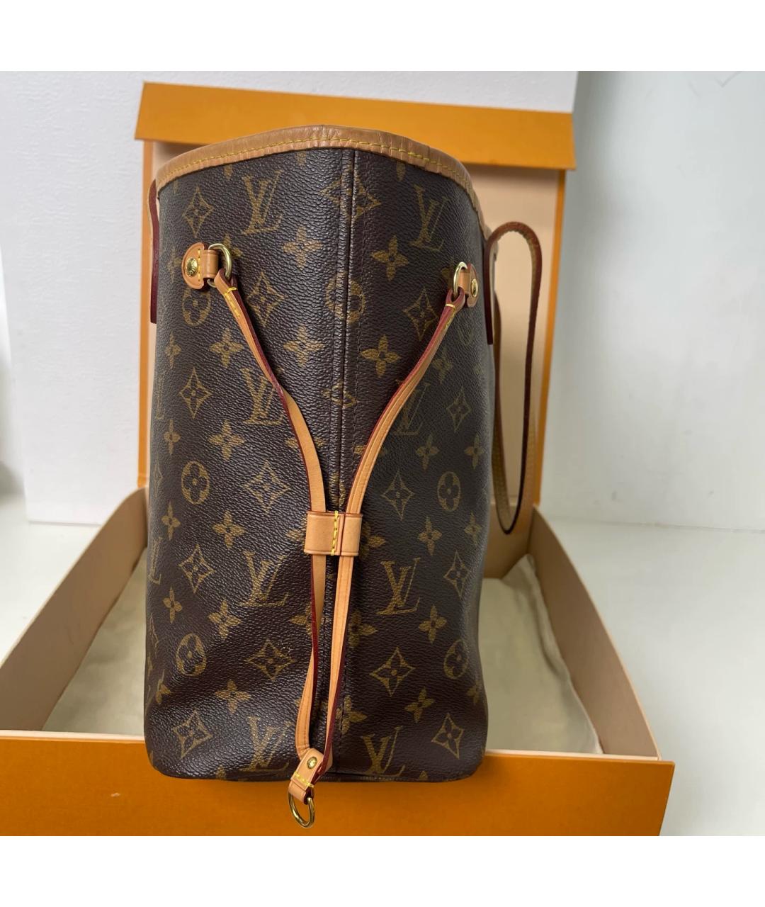 LOUIS VUITTON Коричневая сумка тоут из канвы, фото 4