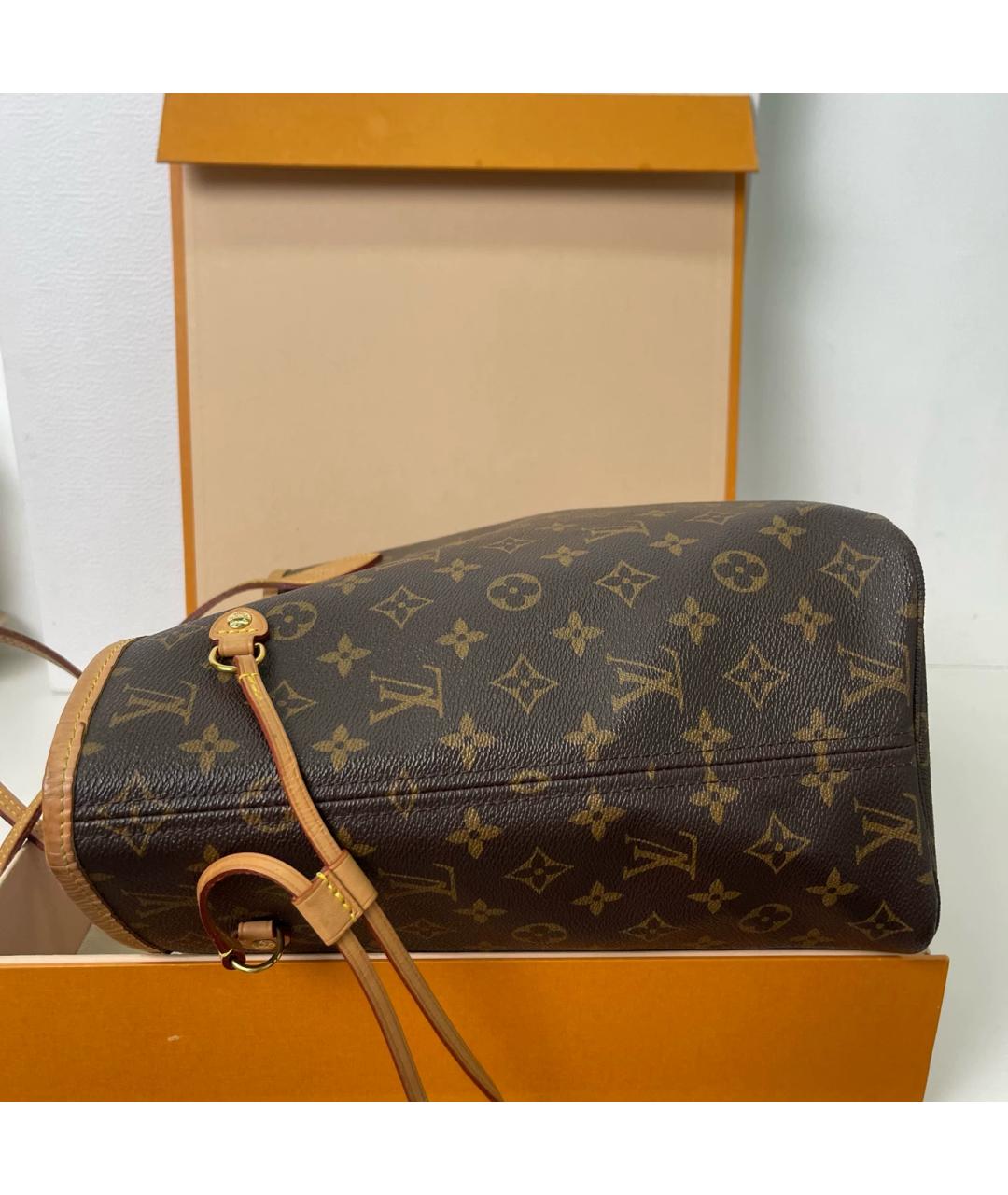 LOUIS VUITTON Коричневая сумка тоут из канвы, фото 7