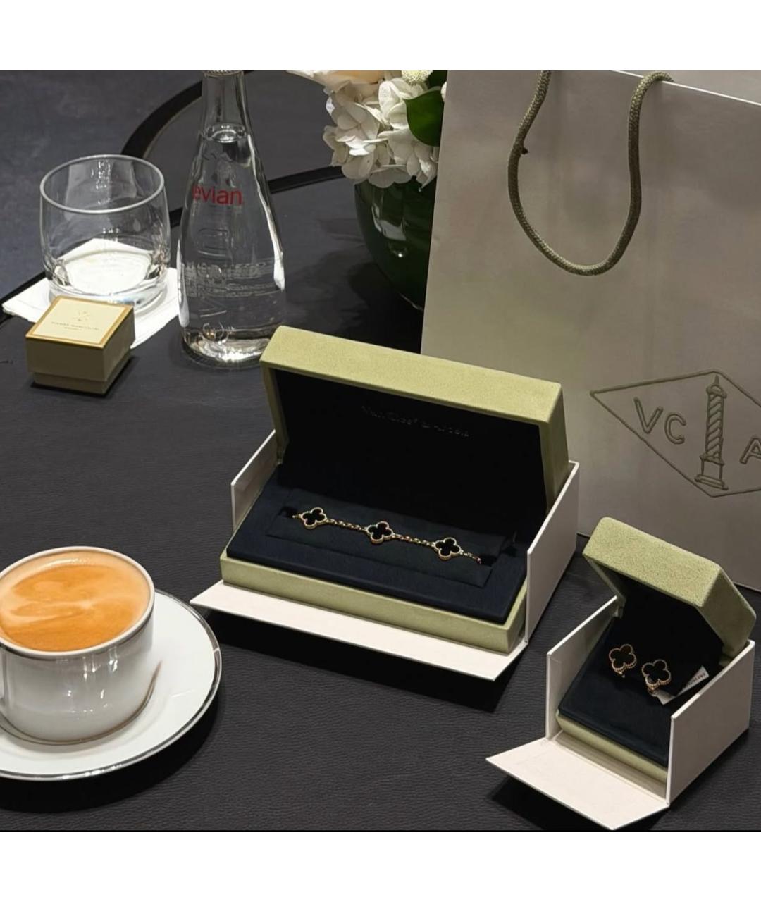 VAN CLEEF & ARPELS Черные серьги из желтого золота, фото 6
