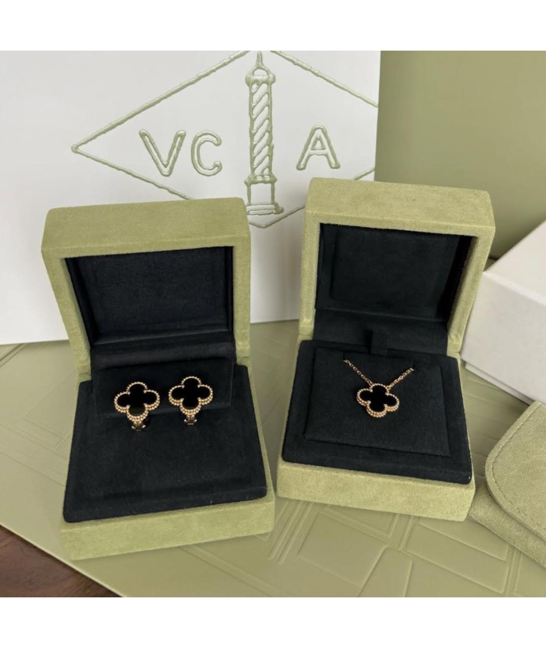 VAN CLEEF & ARPELS Черные серьги из желтого золота, фото 3