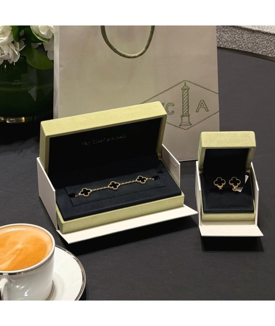 VAN CLEEF & ARPELS Черные серьги из желтого золота, фото 5