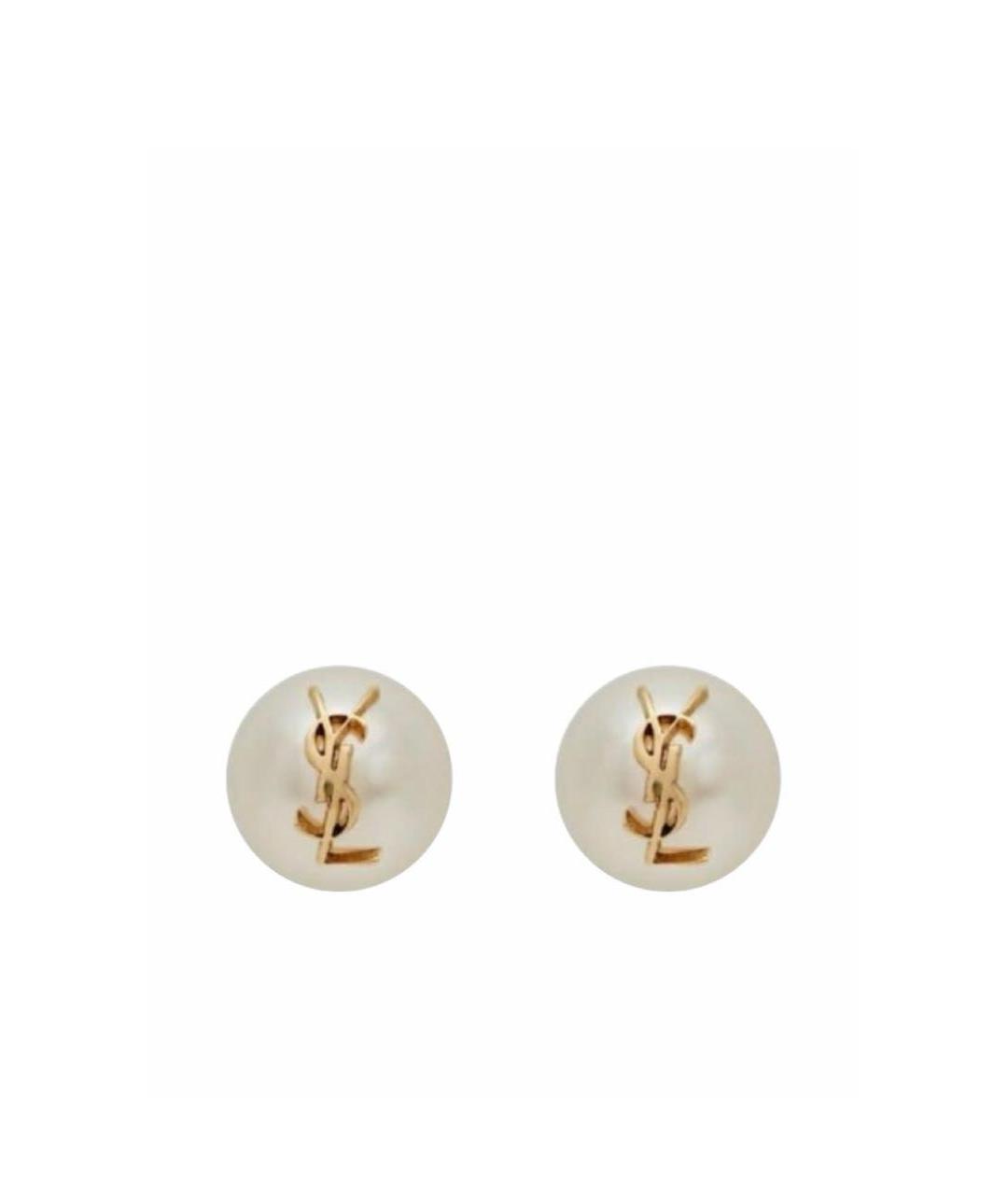 SAINT LAURENT Белые серьги, фото 1