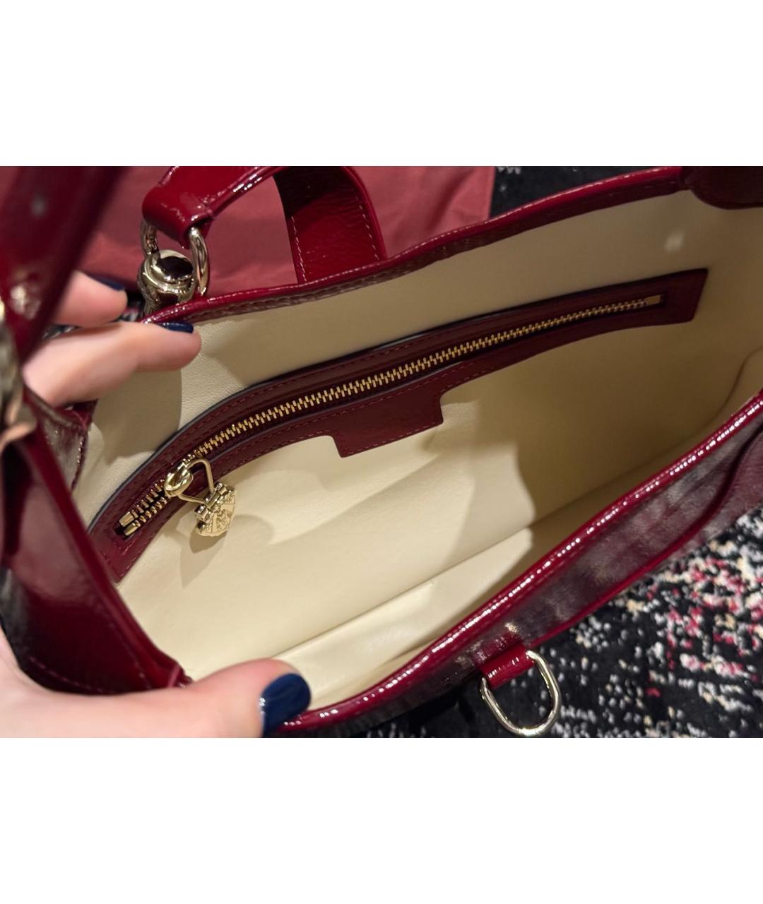 GUCCI Бордовая кожаная сумка через плечо, фото 4