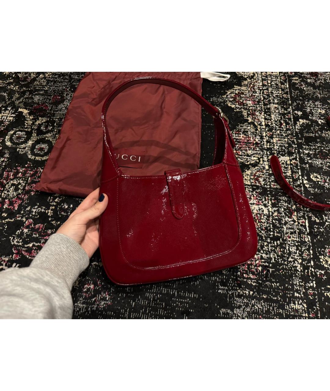 GUCCI Бордовая кожаная сумка через плечо, фото 3