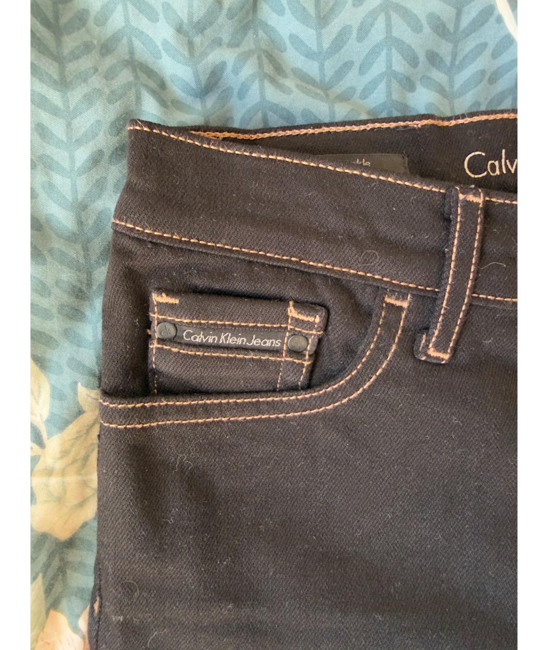 CALVIN KLEIN Черные хлопко-полиэстеровые джинсы слим, фото 5