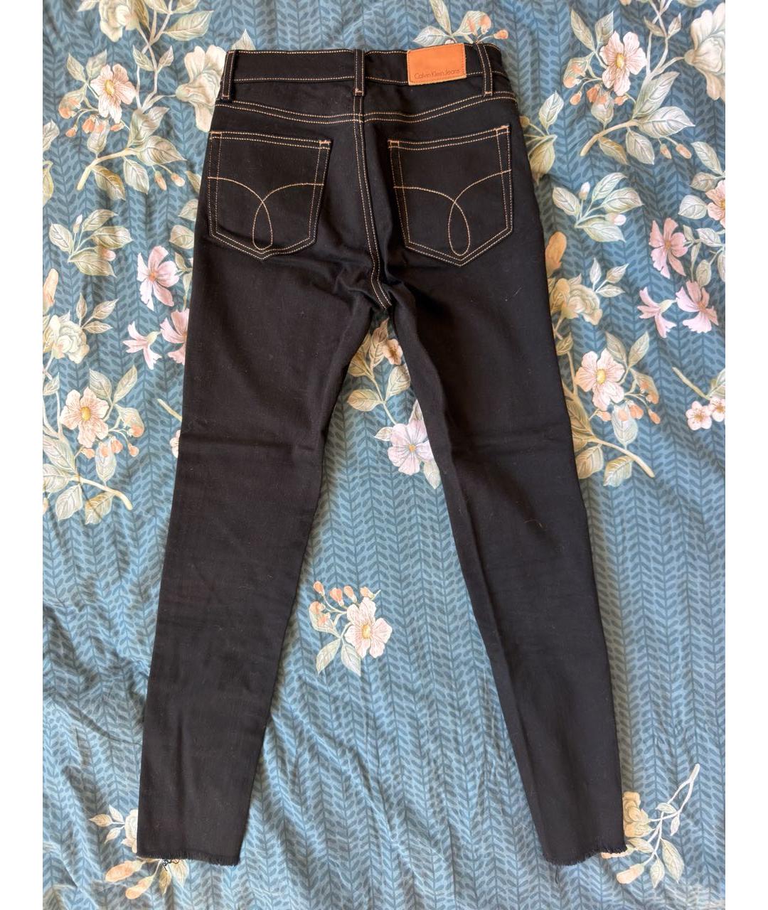 CALVIN KLEIN Черные хлопко-полиэстеровые джинсы слим, фото 2