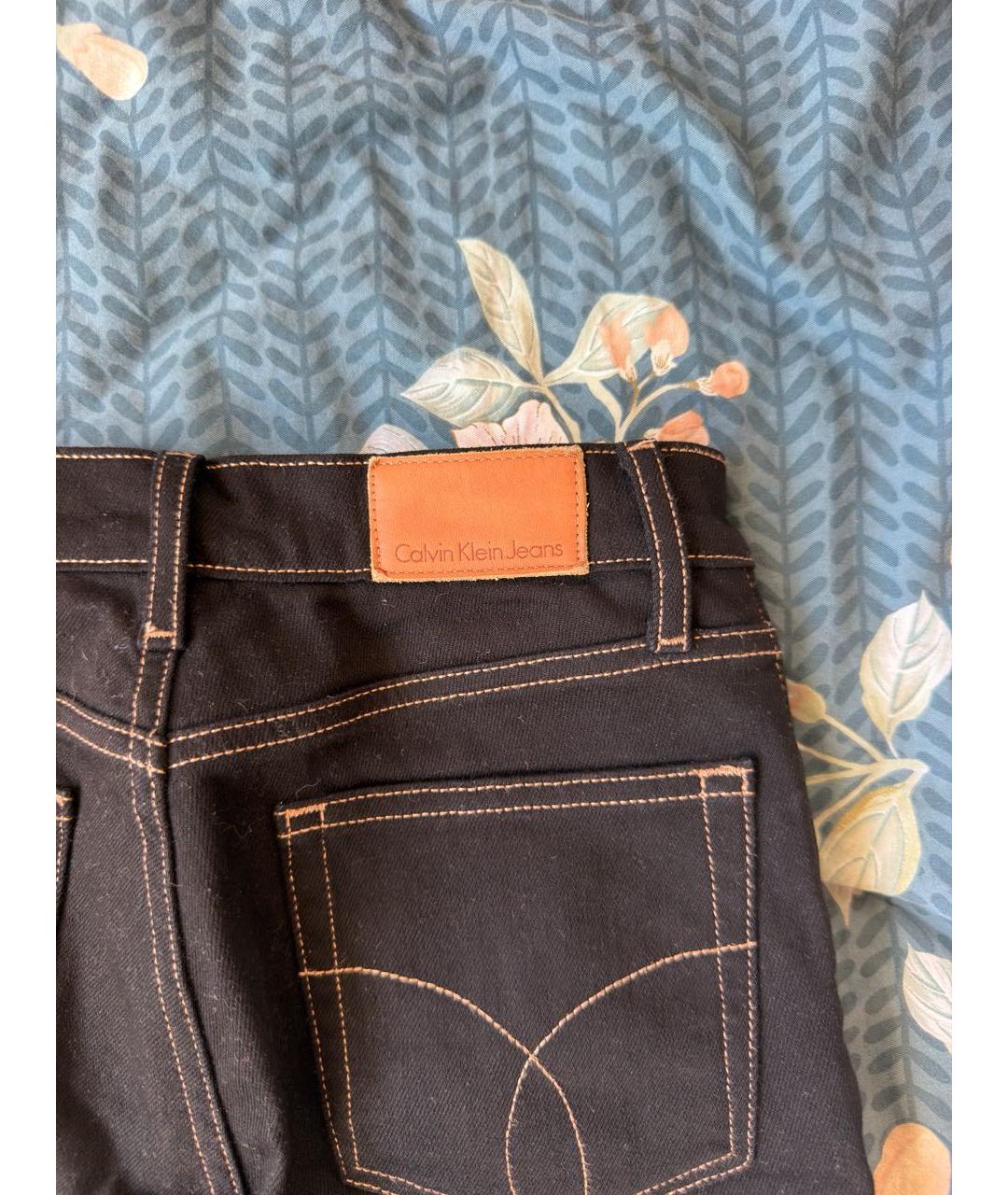 CALVIN KLEIN Черные хлопко-полиэстеровые джинсы слим, фото 3