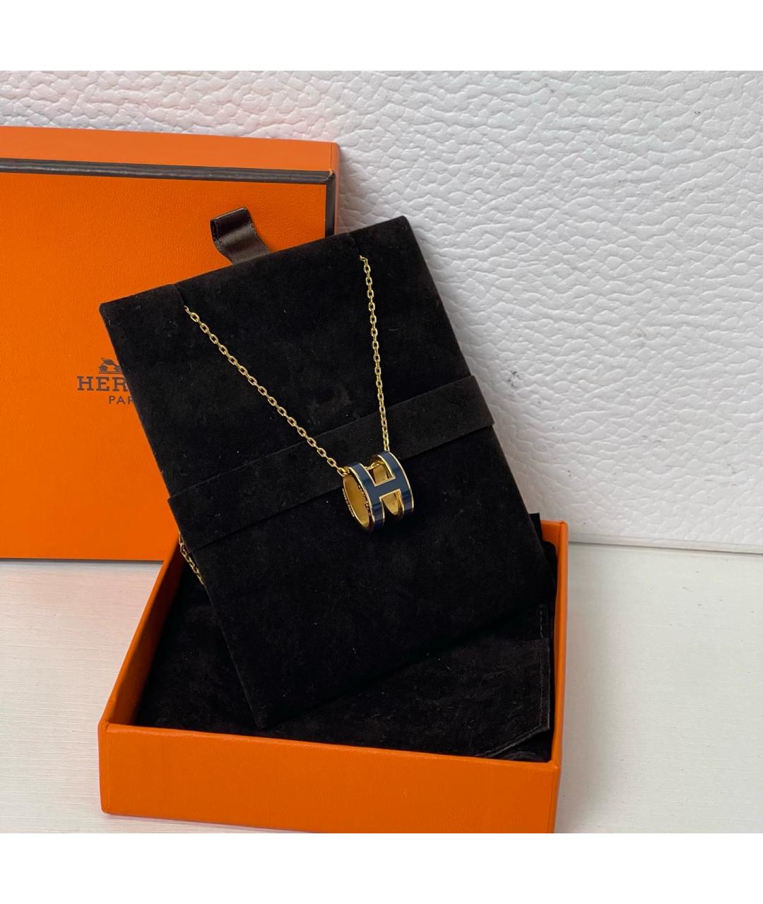 HERMES Темно-синяя металлическая подвеска, фото 2