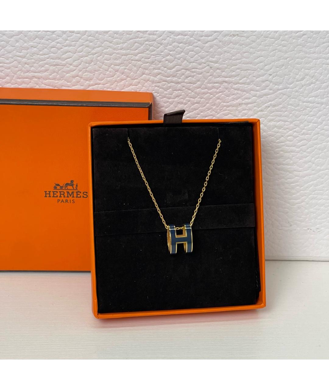 HERMES Темно-синяя металлическая подвеска, фото 6