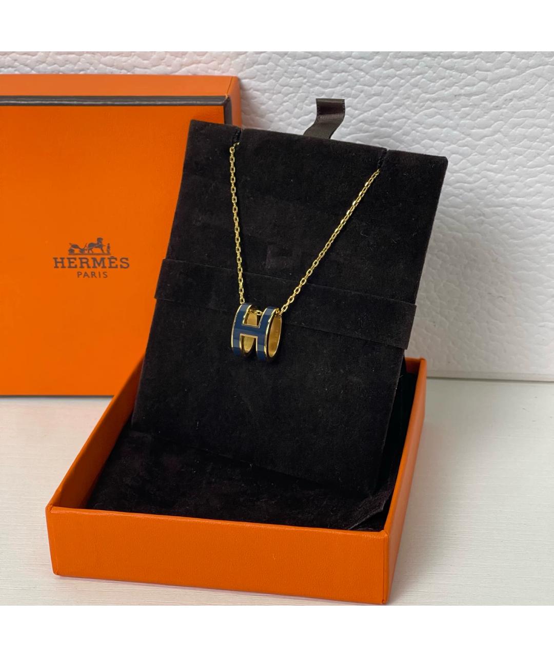 HERMES Темно-синяя металлическая подвеска, фото 3