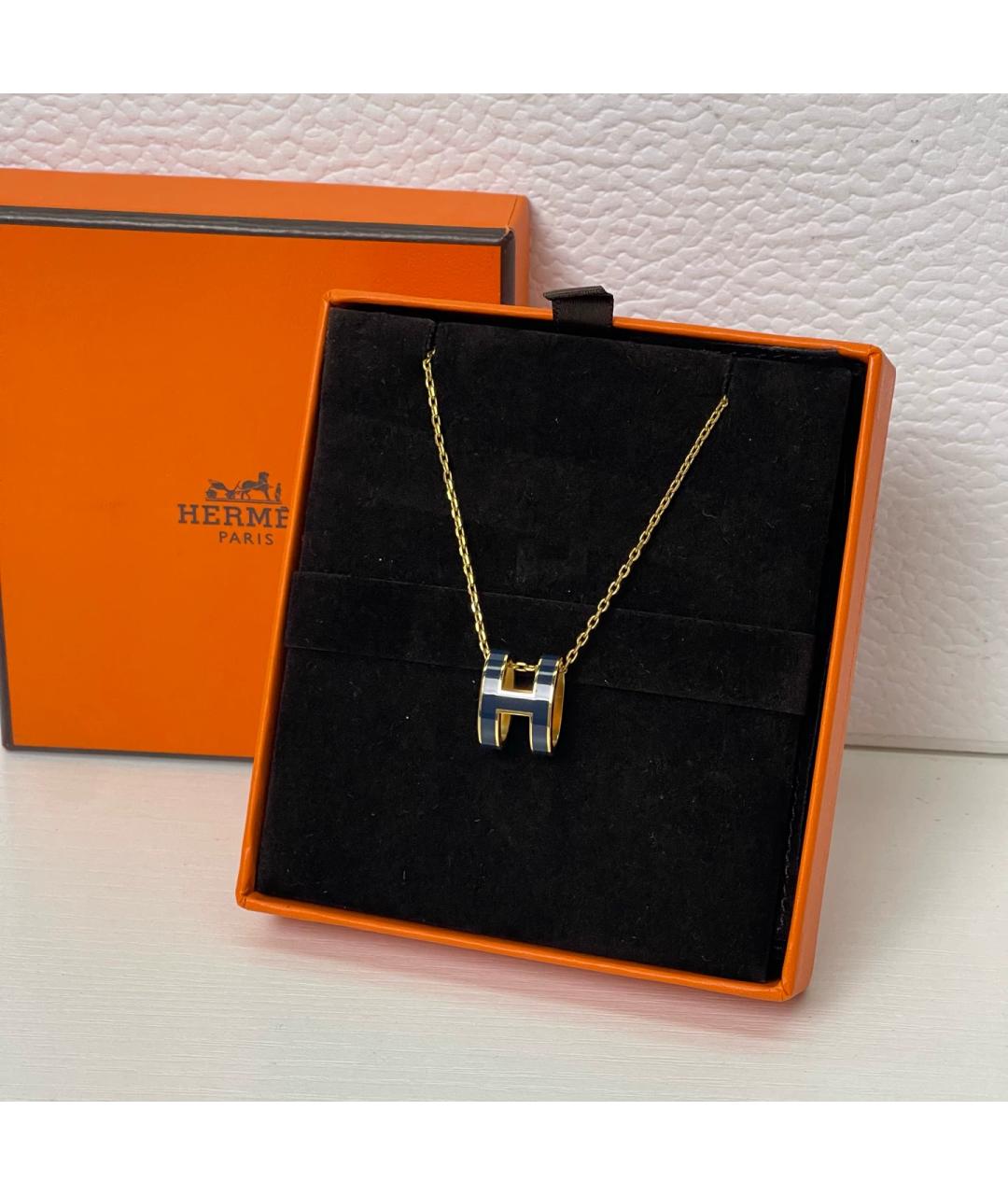 HERMES Темно-синяя металлическая подвеска, фото 5