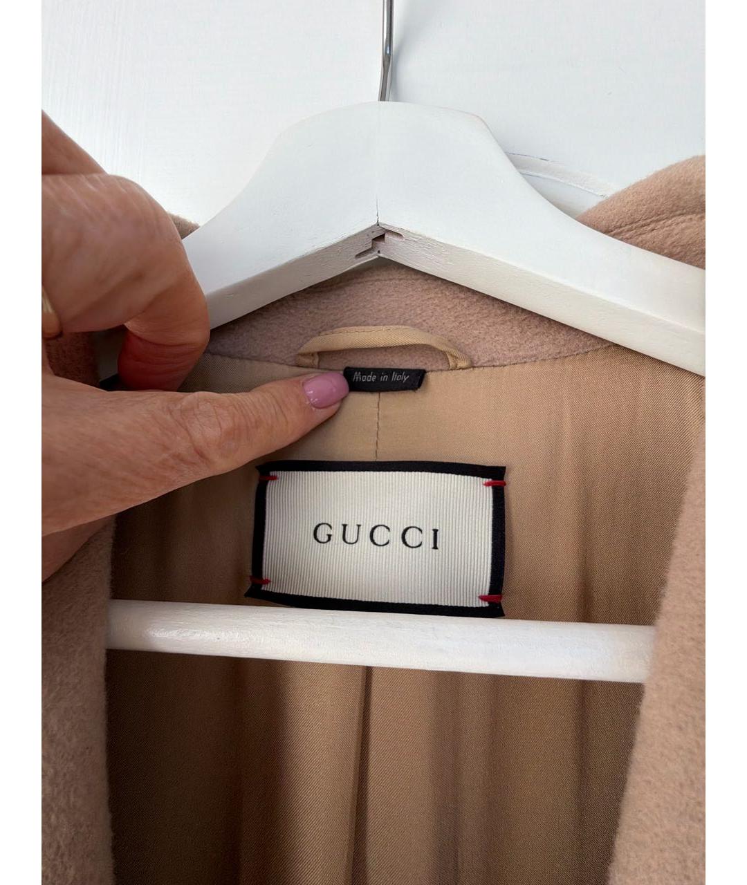 GUCCI Бежевое шерстяное пальто, фото 4