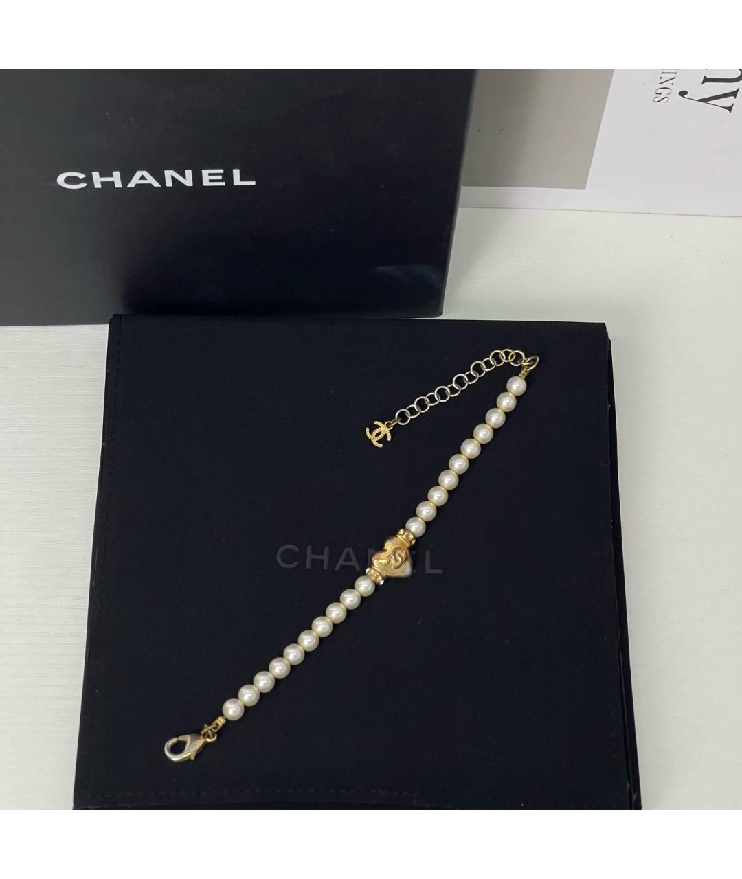 CHANEL Белый жемчужный браслет, фото 2