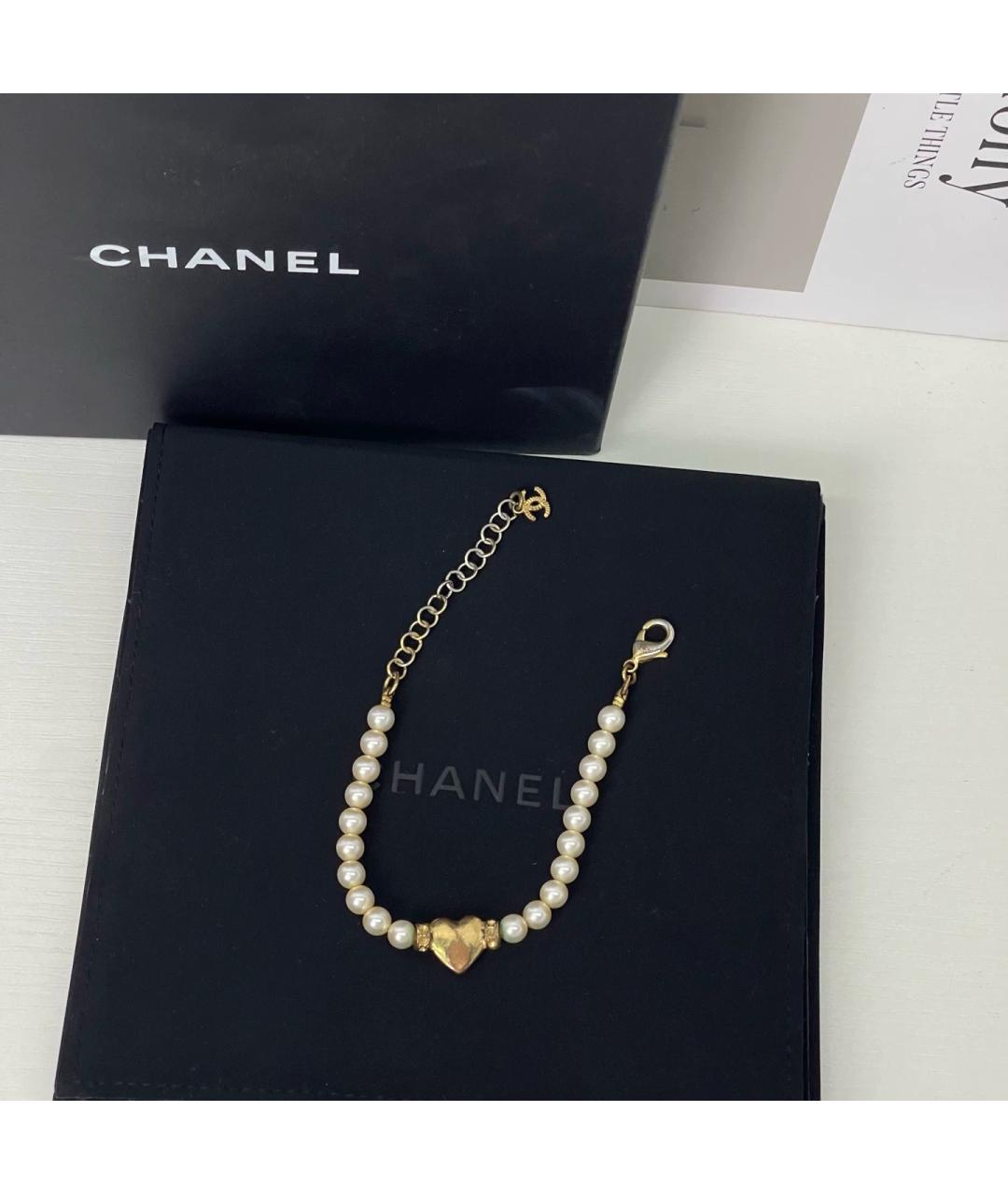 CHANEL Белый жемчужный браслет, фото 3