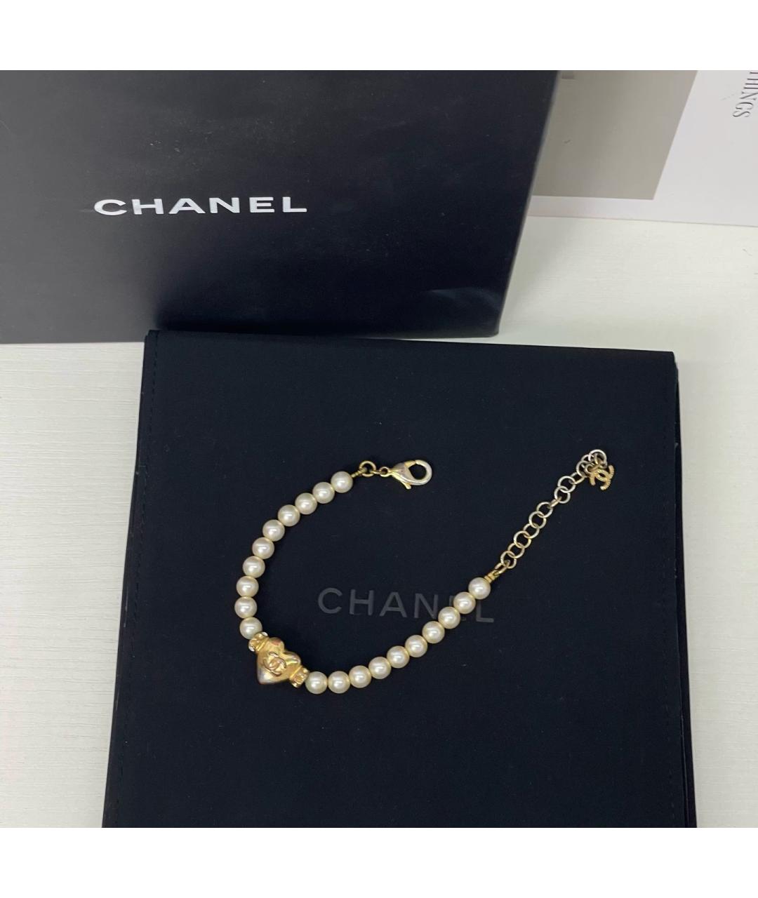 CHANEL Белый жемчужный браслет, фото 4