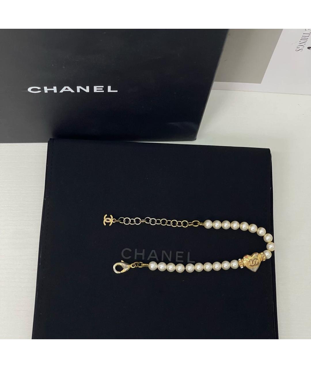 CHANEL Белый жемчужный браслет, фото 5