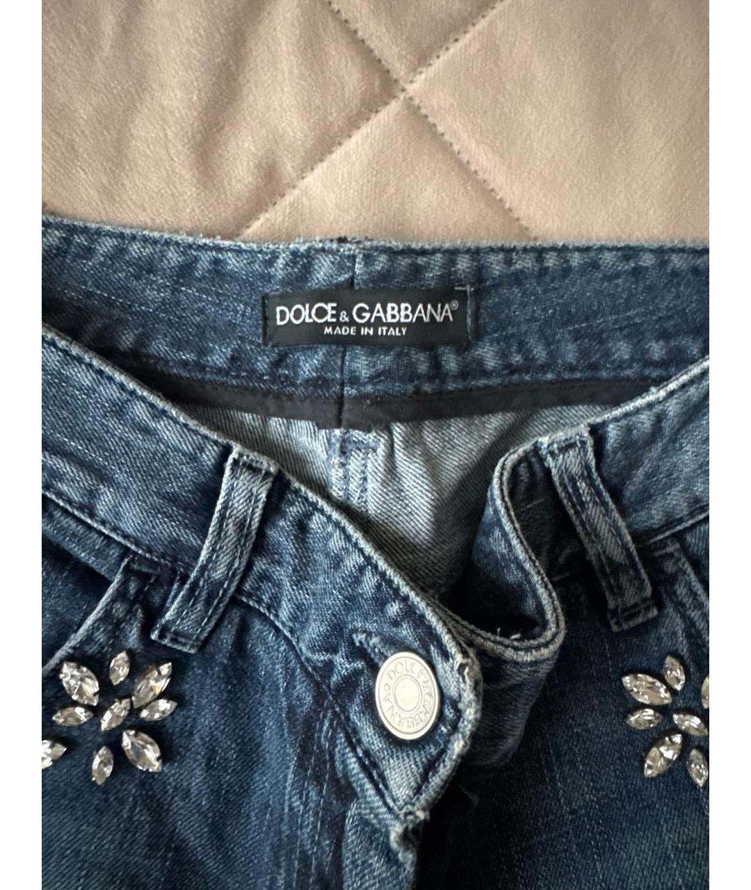 DOLCE&GABBANA Синие хлопковые джинсы слим, фото 3