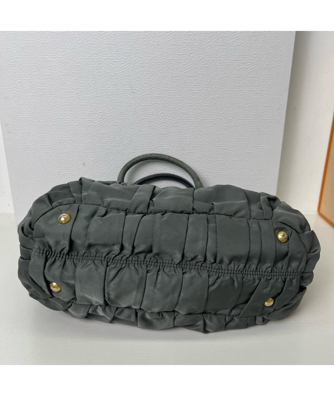 PRADA Темно-синяя нейлоновая сумка с короткими ручками, фото 4