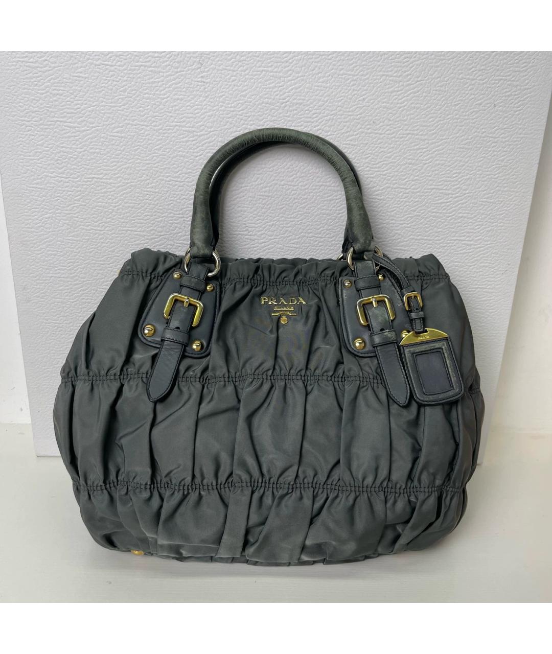 PRADA Темно-синяя нейлоновая сумка с короткими ручками, фото 7