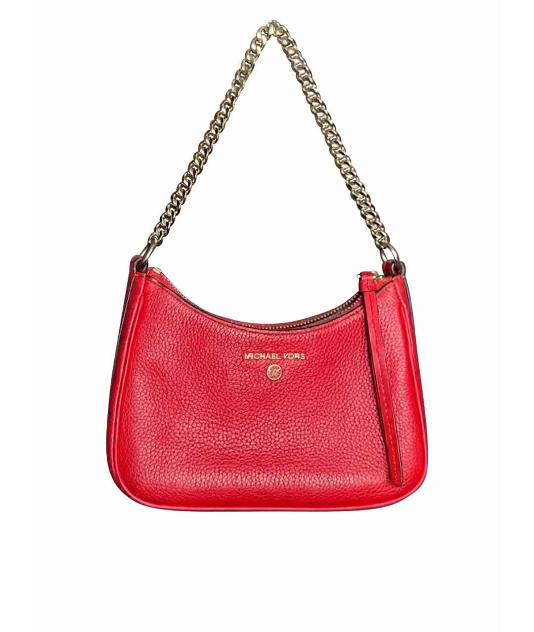 MICHAEL KORS Красная кожаная сумка с короткими ручками, фото 1