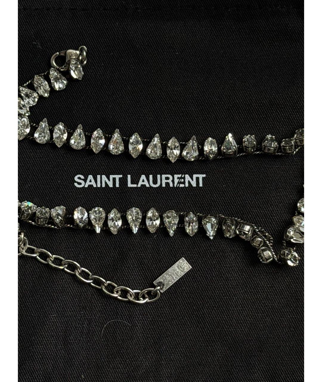 SAINT LAURENT Серебряное металлическое колье, фото 6