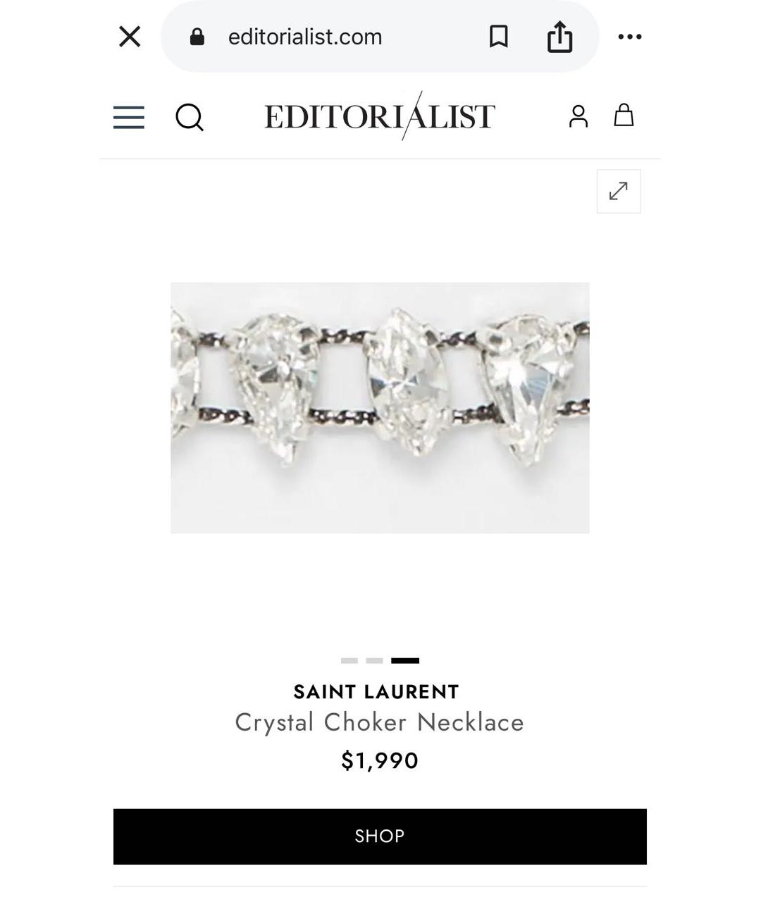 SAINT LAURENT Серебряное металлическое колье, фото 7