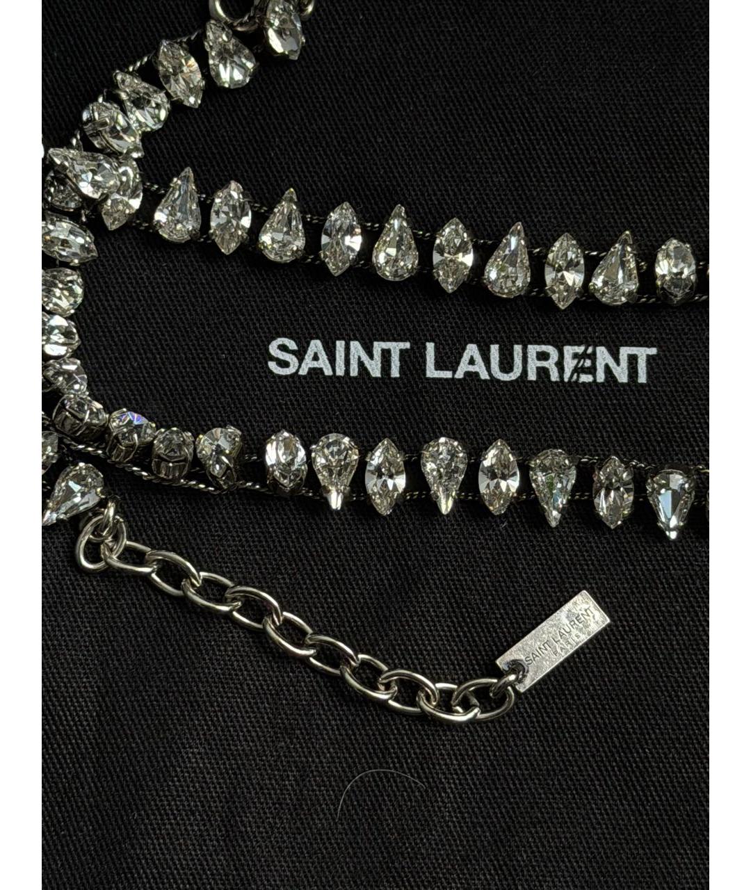 SAINT LAURENT Серебряное металлическое колье, фото 4