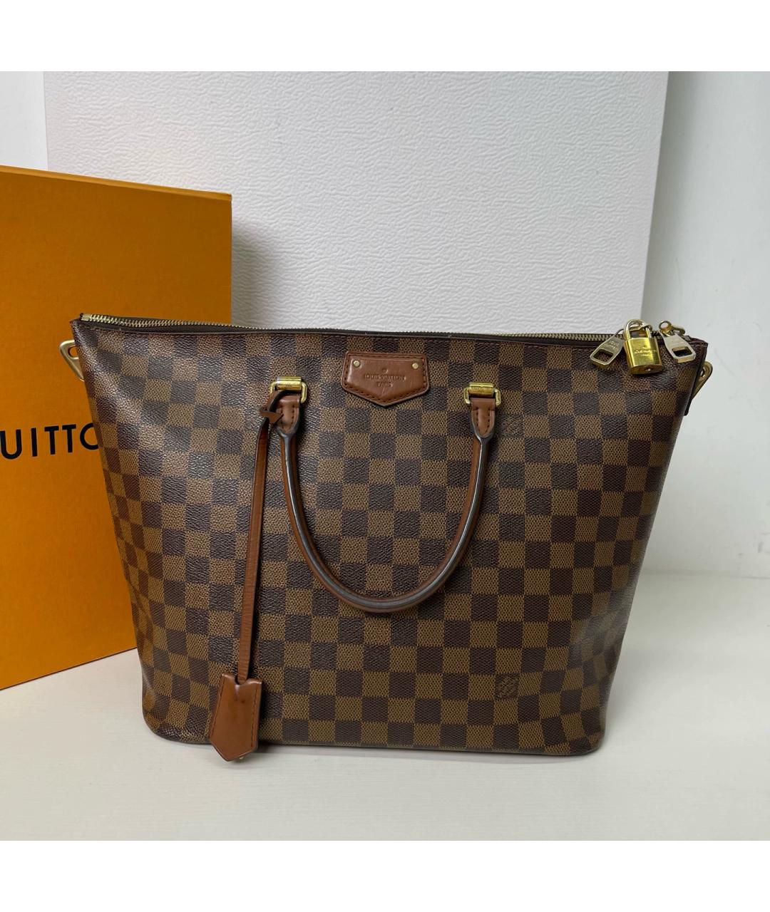 LOUIS VUITTON Коричневая сумка с короткими ручками из канвы, фото 7