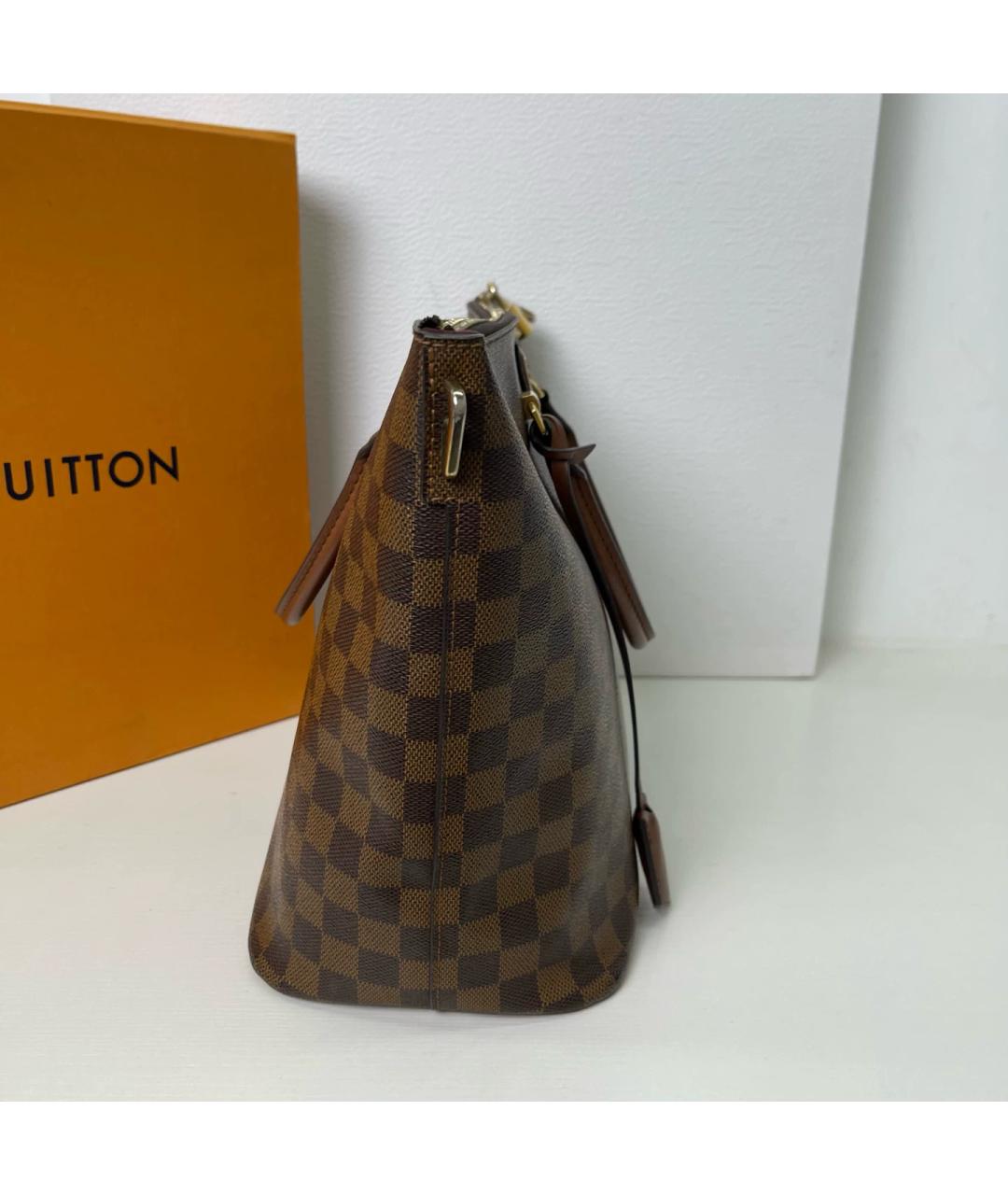 LOUIS VUITTON Коричневая сумка с короткими ручками из канвы, фото 5
