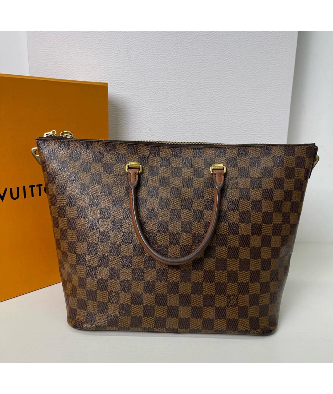 LOUIS VUITTON Коричневая сумка с короткими ручками из канвы, фото 2