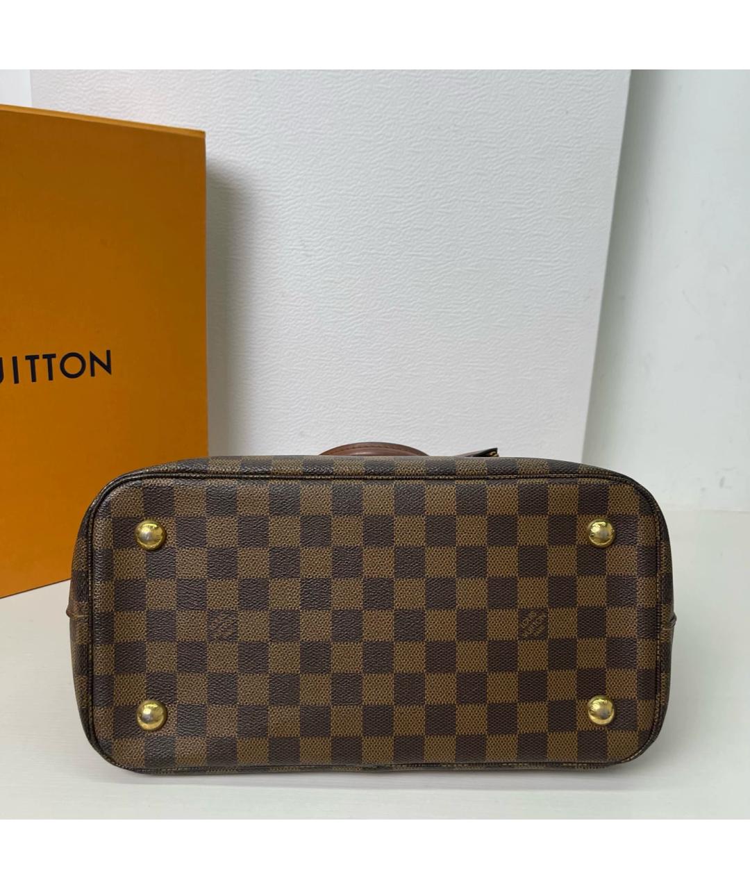 LOUIS VUITTON Коричневая сумка с короткими ручками из канвы, фото 4