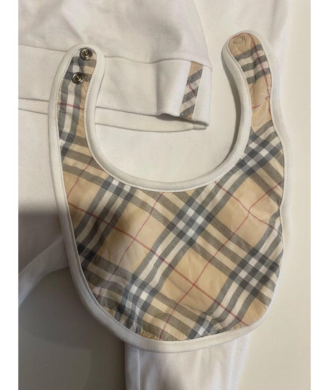 BURBERRY Белый хлопковый комбинезон, фото 5