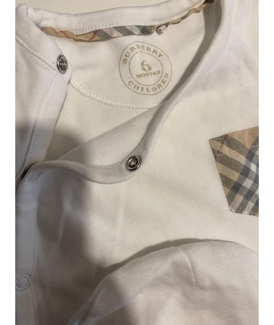BURBERRY Белый хлопковый комбинезон, фото 2