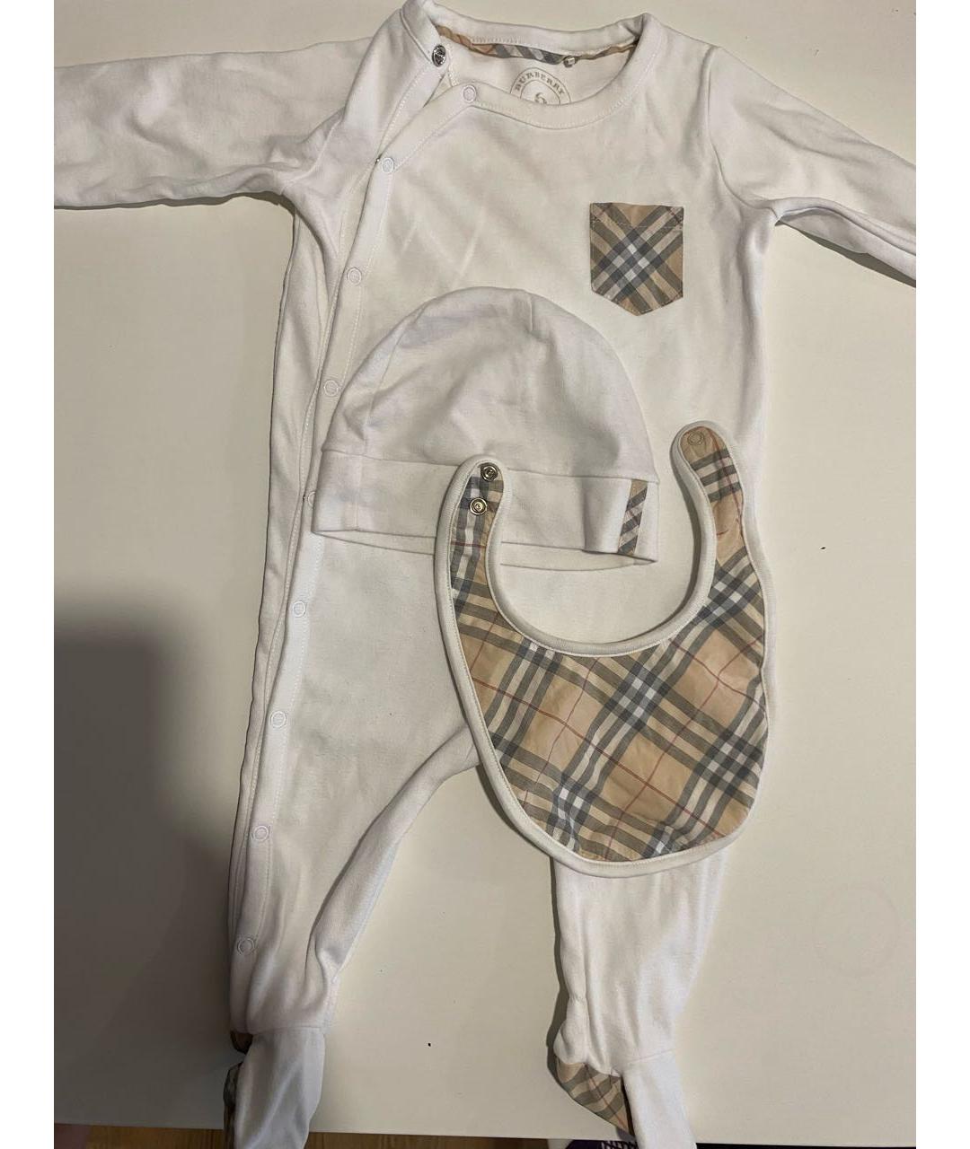 BURBERRY Белый хлопковый комбинезон, фото 7