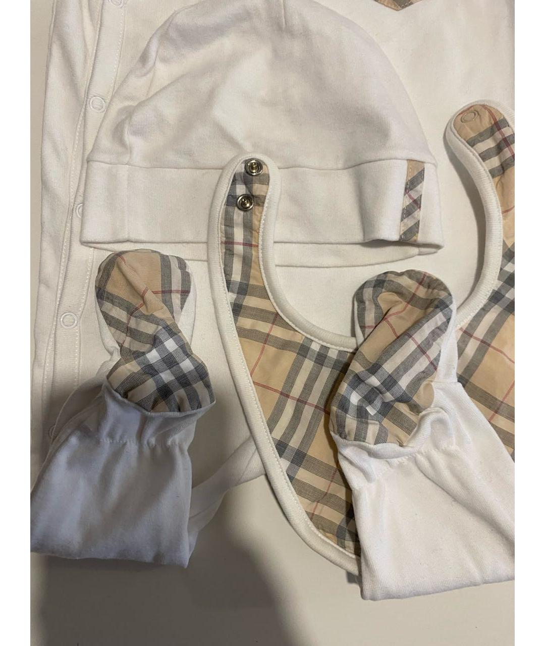 BURBERRY Белый хлопковый комбинезон, фото 6