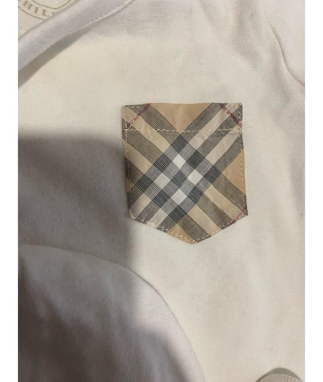 BURBERRY Белый хлопковый комбинезон, фото 3